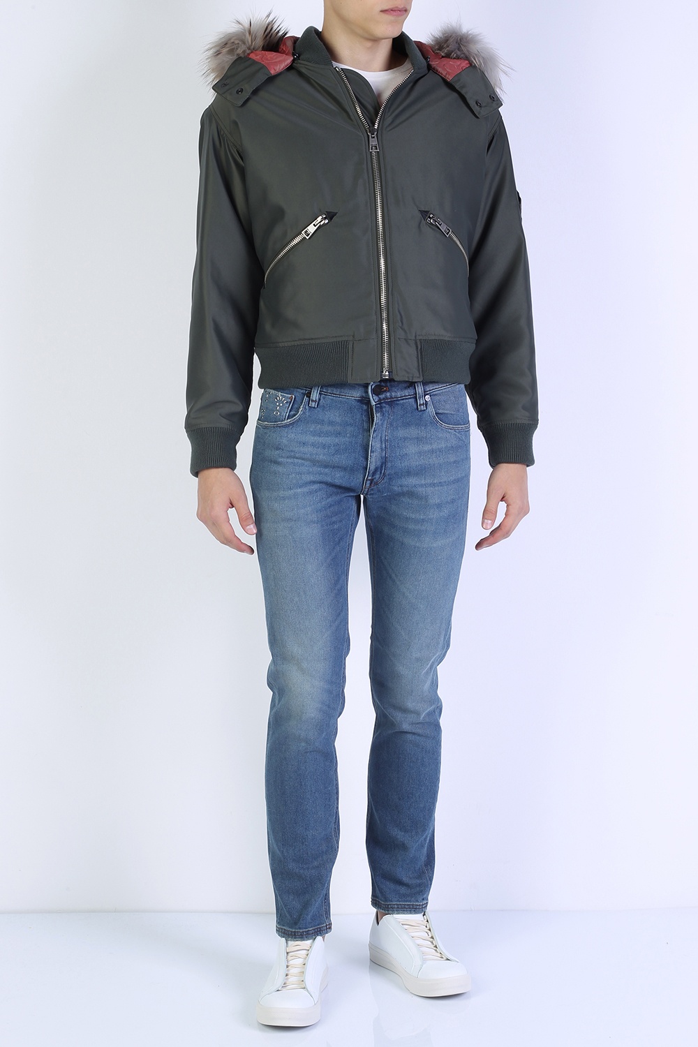 绿色Detachable hood bomber jacket Just Cavalli - Vitkac 中国